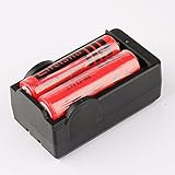 2pcs elfeland 3800 mAh 18650 Li - Ion充電式バッテリー+デュアル充電器