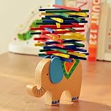 (A1 Elephant) - Wooden Puzzle 41pcs Stacking Building Blocks Elephant Camel Balance Board Table Game