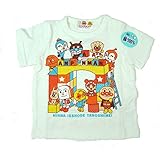 アンパン 天竺 ブロックプリント 半袖Ｔ 綿100 ホワイト◇80cm