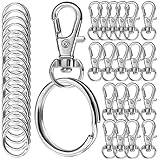 ナスカン キーホルダー金具 80個セット キーホルダー パーツ アクセサリーパーツ 10mmレバー付きナスカン金具 キーリング ステンレス 回転リング付きフック