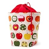 どこでも安心消臭おむつポーチ（巾着タイプ） おしゃれリンゴのひみつ（スケアー地・アイボリー） 日本製　B1103900