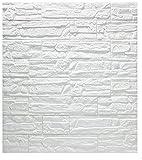 3D 立体 壁紙 レンガ 70cm × 77cm タイル 厚さ 10mm 3サイズパターン リメイク ブ DIY ( 白色 3枚 )