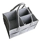 【VANCORE】ベビー おむつストッカー オムツ収納ケース 子供おもちゃ 赤ん坊 用品収納バッグ おしりふき/着替え/タオル入れ フェルト超軽 11ポケット大容量（5色）グレー