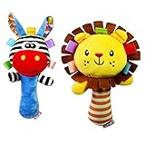 Perfk ベビーハンドベル玩具　ぬいぐるみ　良い　贈り物　ライオンの型　キリンの型