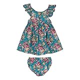 Ochine キッズ 女の子 ベービー ドレス＋PPパンツ セット服 可愛い花柄 ワンピース ビーチドレス 子供洋服 スカート 誕生日 入学式 子供の日 三五七 遊園地 演奏会に