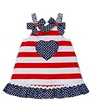 Little Me Baby Girls AMERICANAレッドストライプハートドレス