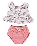 Yusoi ベビー服 子供服Tシャツ タンクトップ パンツ 上下セット 袖なしショーツ女の子 可愛い 夏 ベビー YEF01 70