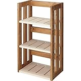 nobrand 木製ＣＤ＆ＤＶＤラック３段 ラック (TNCDR-3-5930)