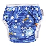 Ligangam 水あそびパンツ女の子 男の子 水着 スイムパンツ オムツパンツ スイミングパンツ スイミング教室・公園・海水浴・温泉旅行 柔らかい 通気 洗える オムツ機能付 再利用可能 ボタンでサ
