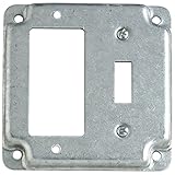 Steel City 481-BW Pre-Galvanized Steel Square Box Surface Cover with One GFI Device and One Toggle S