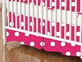 SheetWorld - MINI Crib Skirt (24 x 39) - Polka Dots Hot Pink - Made In USA by sheetworld