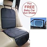 Just Pure Hut Baby Car Seat Protector Mat - Covers Under Child Seat - Leather Saver For Baby Seat - 