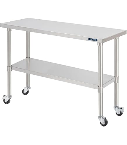 Amazon.co.jp: IWEJ ステンレス作業台 3段 キャスター付き 耐荷重200kg 
