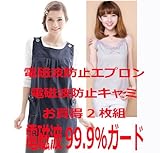 電磁波防止エプロン　OAエプロン　ブルー色　IHエプロン 電磁波防止キャミソールセット