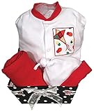 Raindrops Delightful Brights Kite Footie Gift Set, Red/Black, 0-3 Months, 4 Piece by Raindrops
