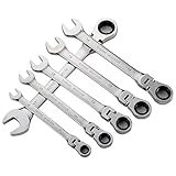 フレックスラチェットレンチ ギアーテック スパナ レンチ ガレージメトリックツール 首振りラチェット 8-19mm 6個セット