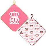 BABYDOLL（ベビードール） ネームタグ付 ループタオル2枚セット キッズ ベビー 蛍光ピンク