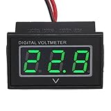 DROK 0.56 Waterproof DC 15-120V Digital Voltmeter Voltage Measurement Gauge Blue/Green LED Panel 24V