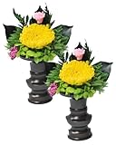 枯れない仏花　プリザーブドフラワー　お仏壇向け飾り花　E9102-72 (一対（二個セット）)