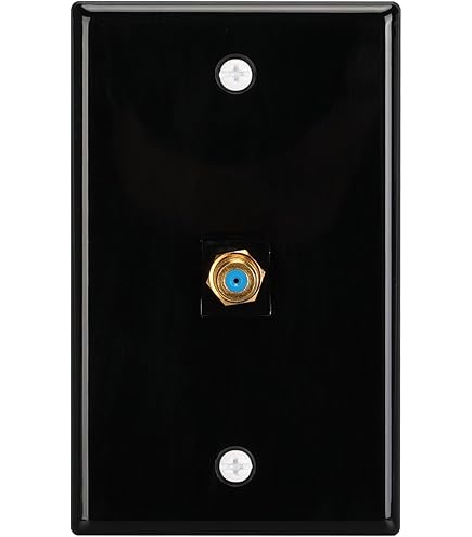 1 Port Coax Cable Wall Plate Glossy Black Single Gang Coaxial Cable - View #13