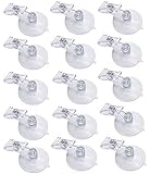 Honbay 15pcs 45 mm吸盤クリップ広告ポップ表示ビジネスカードホルダークリアクランプ