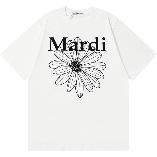 【新品】マルディメクルディ　Tシャツ　クリームヴィンテージブルー Amazon | [mardi mercredi] (マルディメクルディ) FLOWERMARDI