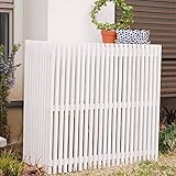 AHEART 室外機カバー エアコン 木製 日よけ 庭 収納 植木鉢 幅93.5cm SI 434 ホワイト