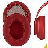 Geekria イヤーパッド互換性 パッド ビーツバイドクタードレ Beats Studio 3, Studio 3.0 Wireless (A1914) ヘッドホンに対応 イヤパッド/イヤークッション/イヤーカップ (プロテインレザー/赤)