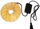 クリスマス イルミネーション 2芯 丸型 防水 ロープライト 300 LED / 10m シャンパン ゴールド 28種類 コントローラー セット