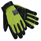 Womanswork Stretch Gardening Glove with Micro Suede Palm, Lime Green, Large [並行輸入品]
