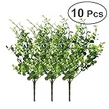 OUNONA 人工観葉植物 ユーカリ インテリアグリーン 部屋装飾 10本（緑）