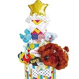 出産祝い　おむつケーキ男の子ディズニーペット　おもちゃ付き3段