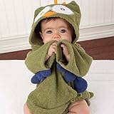 ベビー タオル タオルケット ポンチョ コットン 綿 100％ 鳥 緑