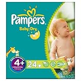 Pampers Baby Dry Size 4+ (9-20kg) Carry Pack Maxi Plus 6x24 per pack by Pampers [並行輸入品]