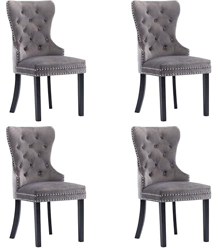 vidaXL ダイニングチェア 4点セット Amazon｜vidaXL ダイニングチェア 4点 グレー 布製｜ダイニングチェア