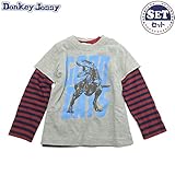 Donkey Jossy（ドンキージョシー） 天竺「レイヤード」Tシャツ・グレー 【1603】【C】 130 グレー(G)
