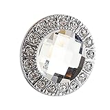 SODIAL(R) 10個　クリスタルガラスクリアラウンド プルハンドル　グリッターラインストーンノブ　戸棚引き出し用　シルバー