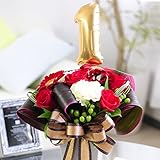 アレンジメントフラワー　バルーン　ゴールド（1）　＜創立記念日　周年祝い　上場祝いに＞