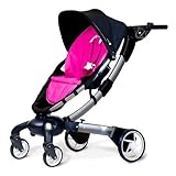 【並行輸入品】4moms(フォーマム) Origami オリガミ 電動折り畳み式 ベビーカー ピンク/ブラック+NONOKUROオリジナルハンドタオルセット