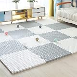 ジョイントマット 大判 厚手 60×60×1.2CM 6枚入り サイドパーツ付 おしゃれ 防音 抗菌 防臭 防水 断熱 保温 パズルマット 組み合わせ 衝撃吸収 キズ防止 転倒防止 防音対策 床暖房対応 ベビー 赤ちゃん 幼児 キッズ ペット プレイマット フロアマット カーペット