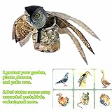 防鳥具ふくろう　鳥よけフクロウ　Zyurong　ミミズク・ムービングウィング　庭の装飾　【怖がらせ駆除 防鳥防獣対策】