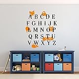 壁デカール装飾Alphabets with Animals for Children Playroomベビー保育園壁デカール壁ステッカー（2色、26.5 " H x22 " W )