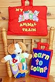 布絵本かずあそび&ABC　learn to count&MY ABC ANIMAL TRAIN Red　おまけ付き レッスンアニマル ドギィ　　スマートラーニングギフトセット