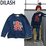 DILASH(ディラッシュ) 裏毛デニム「A」長袖トレーナー・ブルー【1603】【C】 110 ブルー(BU)
