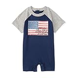 ポロラルフローレン アメリカンフラッググラフィック ショートオール ネイビー (男の子3～9か月用) 9M [並行輸入品]