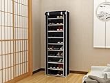 MULSHシューズラック 下駄箱 シューズラックタワー 靴箱 靴棚 玄関収納 収納ラック 靴 10段 幅61×奥行31×高さ172cm MLS-10T (ブラック)