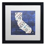 Trademark Fine Art ALI1290-B1616MF California License plate Wall Decor by Design Turnpike White Matt