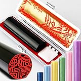 黒水牛印鑑 高級もみ皮印鑑ケース付 10.5mm/12.0mm/13.5mm/15.0mmから選べる マーブルカラー認印付 実印 銀行印 認印