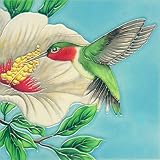 Continental Art Center BD 2261 Hummingbird with White Hibiscus Art Tile, 8 by 8-Inch [並行輸入品]