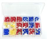 SUKRAGRAHA 300Pcs Assorted Insulated Electrical Wire Connector Crimp Connectors Spade Ring Butt Term